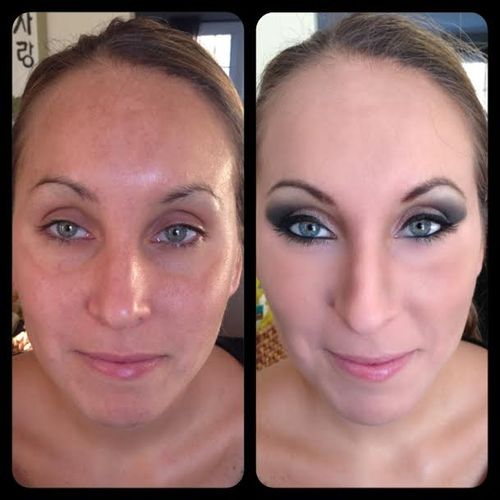 Bridesmaid before & after