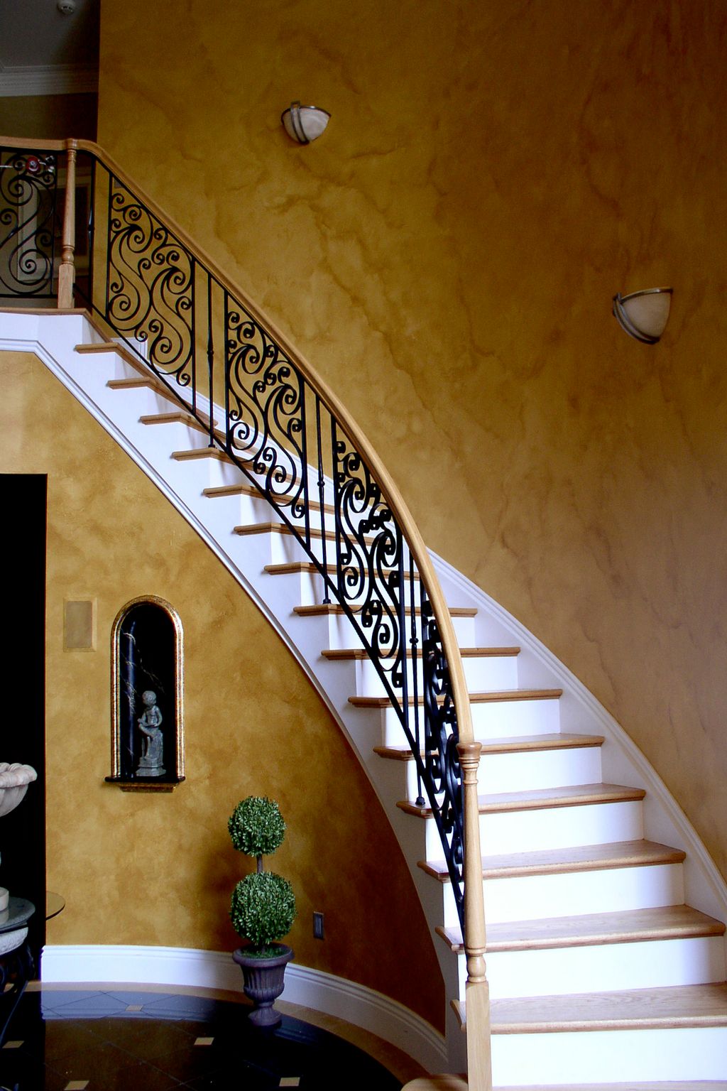 Fresco Golden tone Glazes on 2 Story Foyer - compl