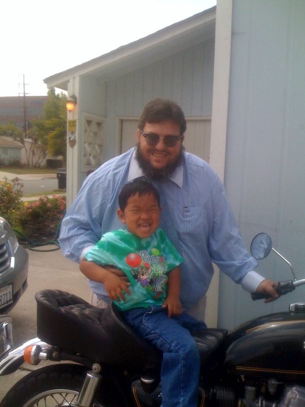 With my son during my motorcycling days