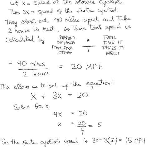 Setting up and solving a word problem (College Alg