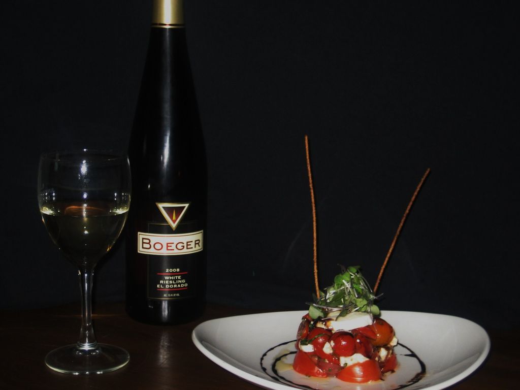 Caprese tower with burrata cheese