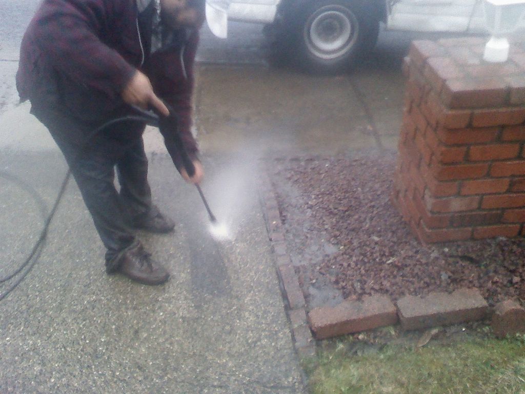 Pressure washing average driveway 250