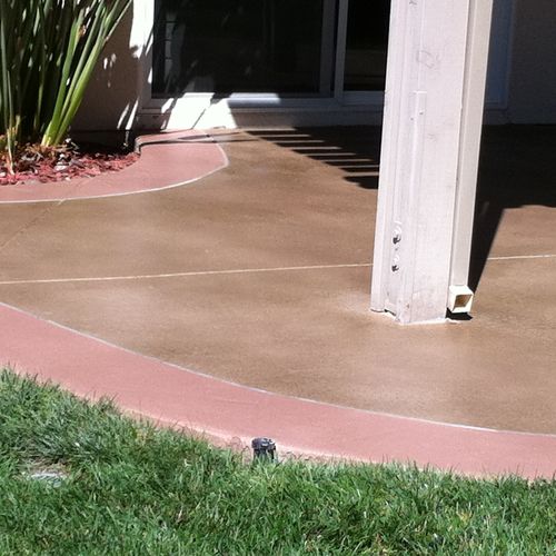 Patio Crack repair micro topping poly staining & s