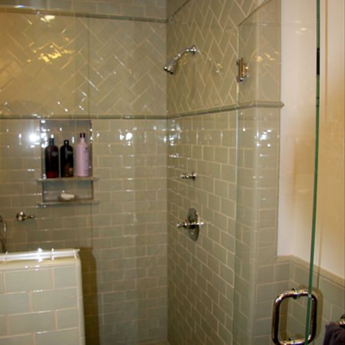 Bathroom tile installation by Republic Tile Works,
