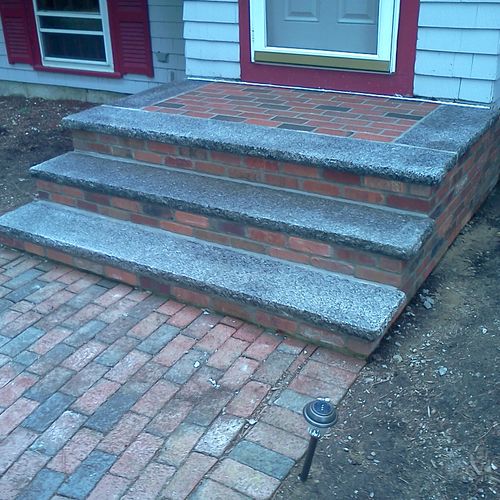 Brick and granite steps