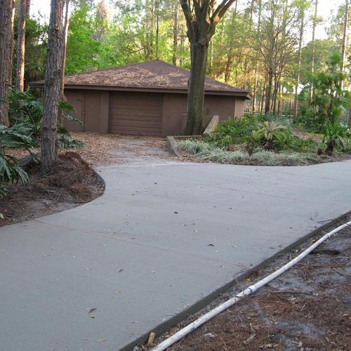 Concrete Driveway in woods