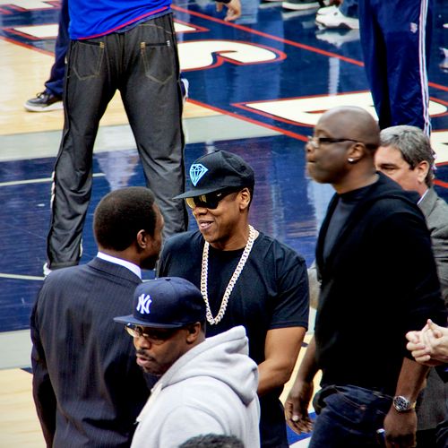 Jay Z courtside at the NBA Nets game