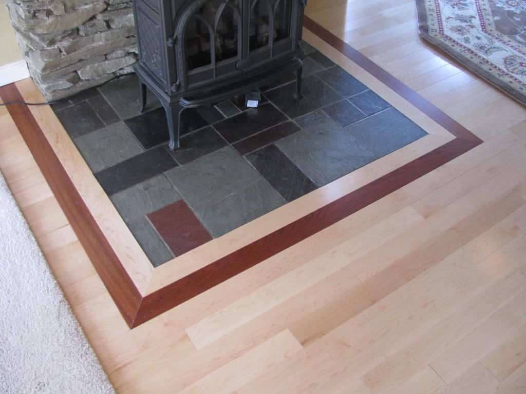 Maple Flooring with Brazilian Cherry Frame