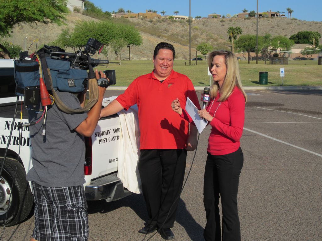 Being interviewed by FOX 10