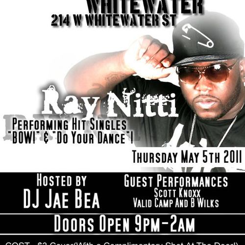 Flyer for Whitewater Show with Ray Nitti!