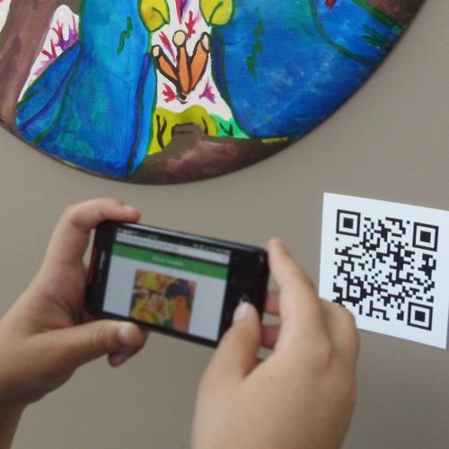 Art show enhanced with mobile and QR codes