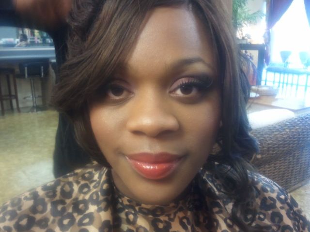 Smiling.... getting nervous about prom.