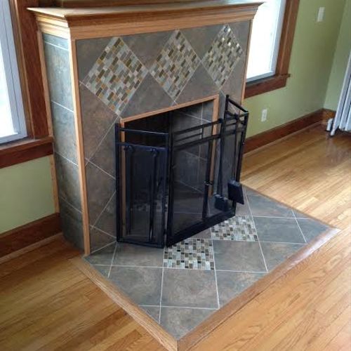 Tiling of Fireplace