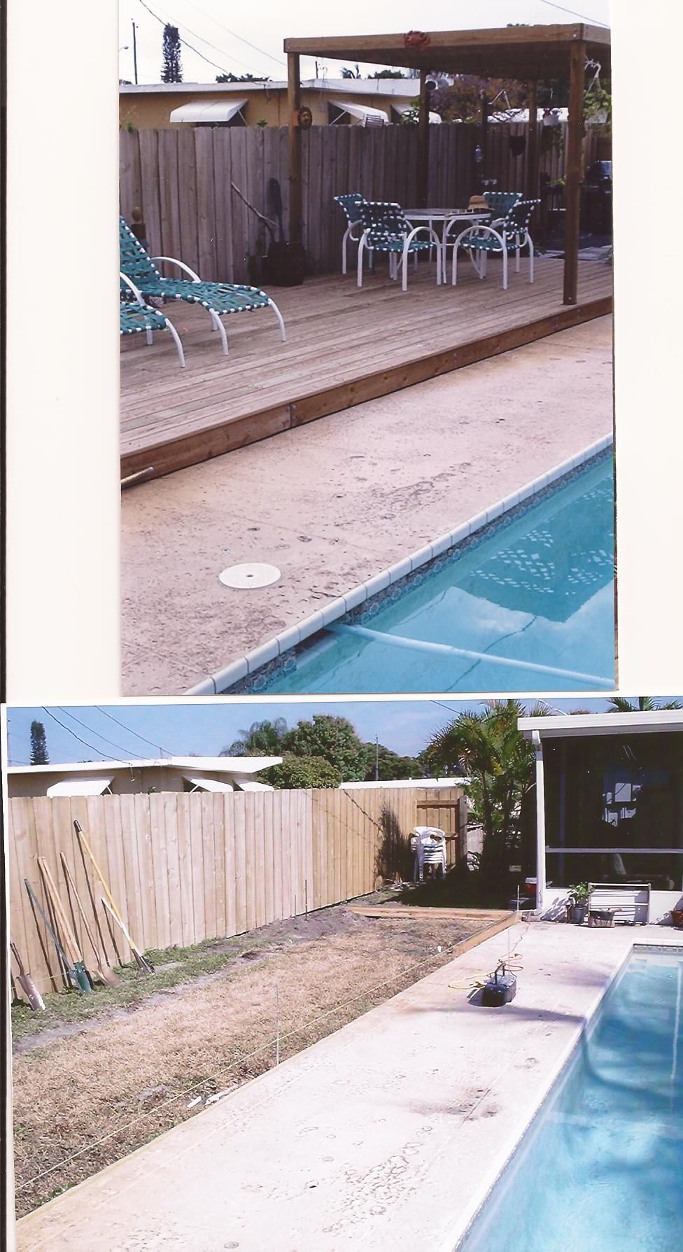 Back Yard Wood Deck with Outdoor Shower