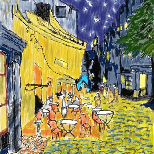 Digital re-master of Van Gogh's  "Cafe Terrance" 1