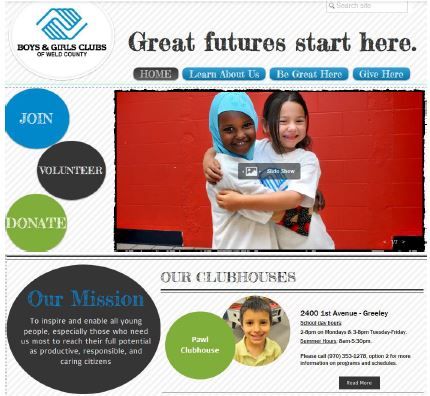 Web redesign for Boys & Girls Clubs of Weld County