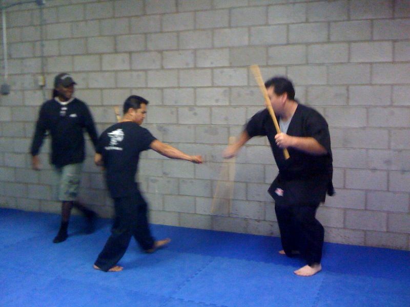 Lee Lollio and Master Jeff Jeds in action in the f