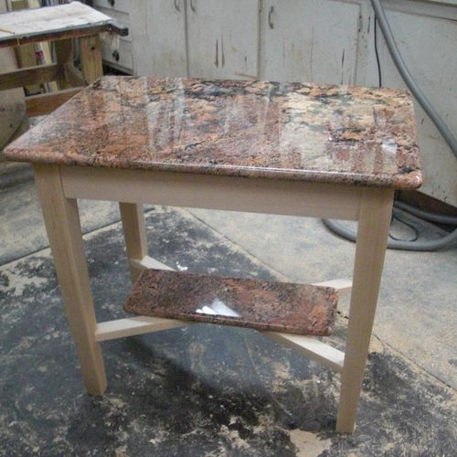 Maple table base for left over granit counter top