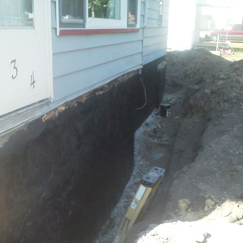 Foundation parged and sealed