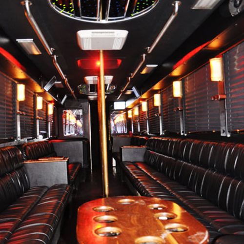 Interior of one of our New Orleans party buses.