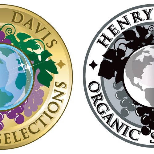 Logo design for organic wine company. Illustrator