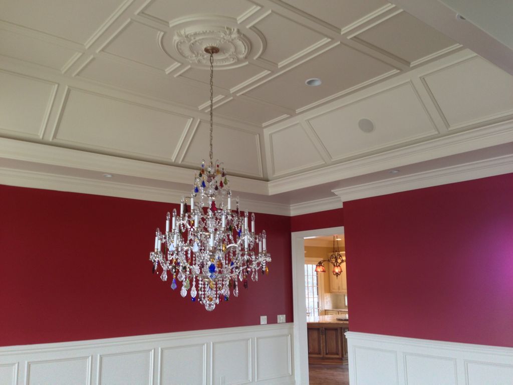 Woodwork sprayed enamel off white with Aura eggshe