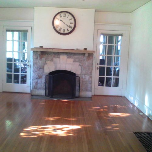 Wood floors that we cleaned and waxed.