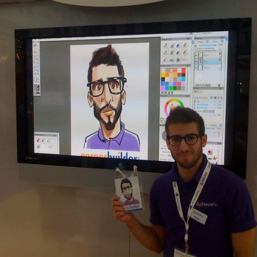 Digital Caricatures Live mirrored to Display