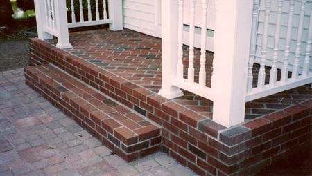 brick steps and patio