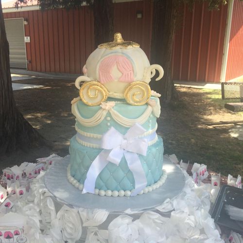 Cinderella theme birthday cake for Jocelyn!!!