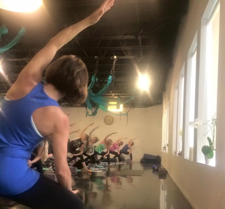 Teaching my fellow students at Yoga on High
