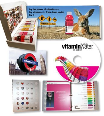 Marketing pieces for Vitamin water launch.