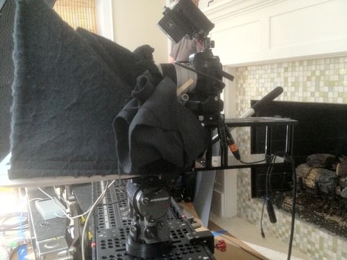 Canon 5D with prompter.