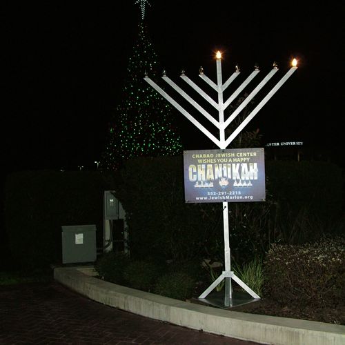 I made the menorah which is displayed on the downt