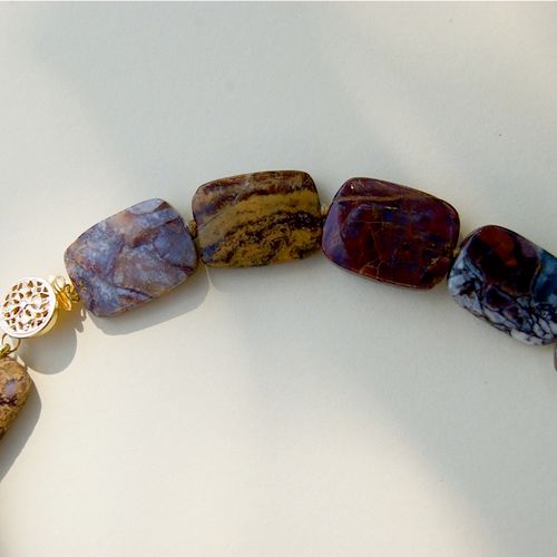 Pietersite Necklace with gold clasp
