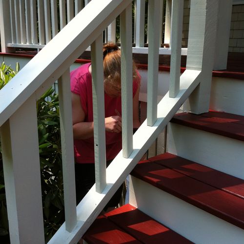 Accent Painting on Porch Steps