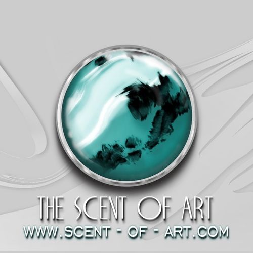 Front of Scent of Art business card that Alicia Da