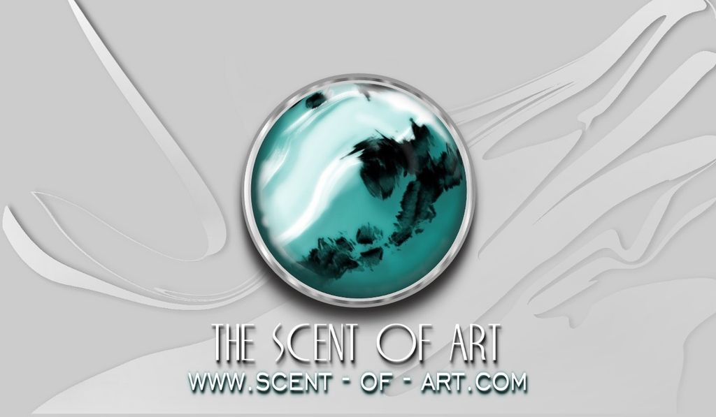 Front of Scent of Art business card that Alicia Da