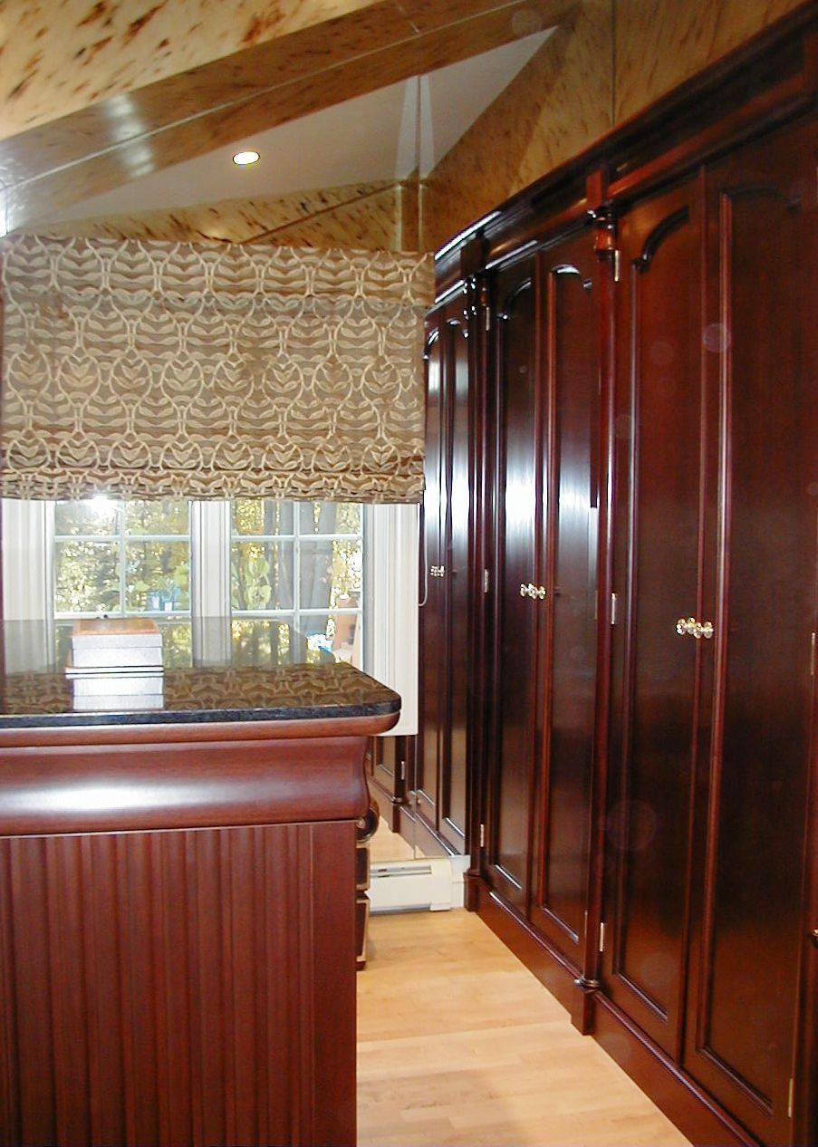 Gentleman's custom designed dressing room with mah