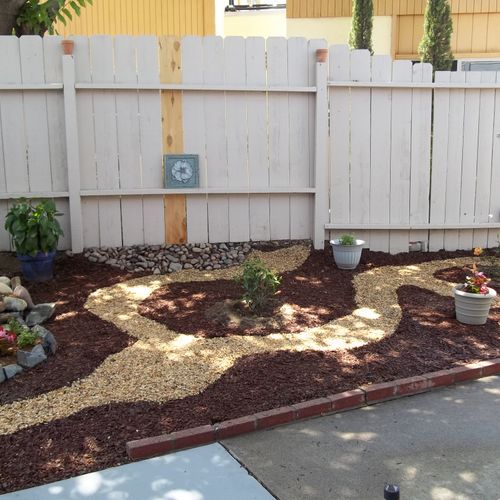 Stone, Pebble, and Mulch work
