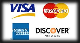 We accept ^MasterCard * AMEX * Visa * DISCOVER *