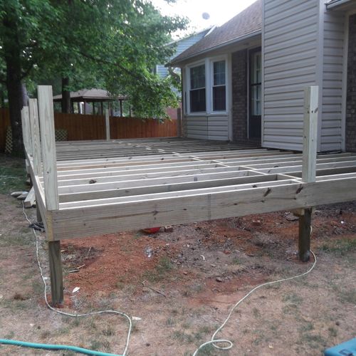 Large deck - After removing old deck here is the f