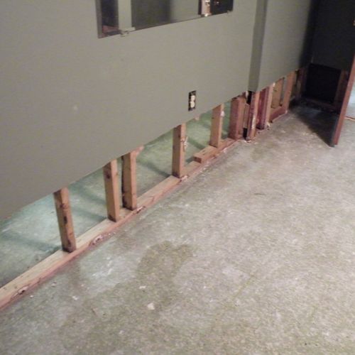 Interior water damage repairs.  We work with all i