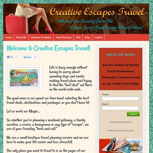 Travel Website and blog for local Maryland company