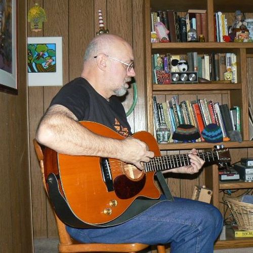 Here I am jamming in a friend's living room.