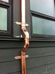 Round Copper downspout