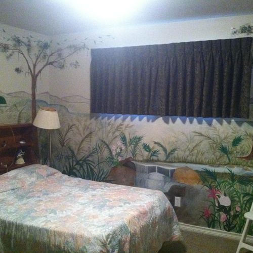 One of 5 jungle type rooms that I have painted.