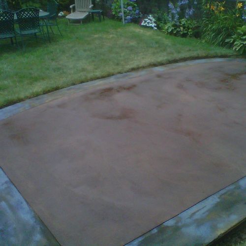 Acid Stain New Concrete Patio (Drying)