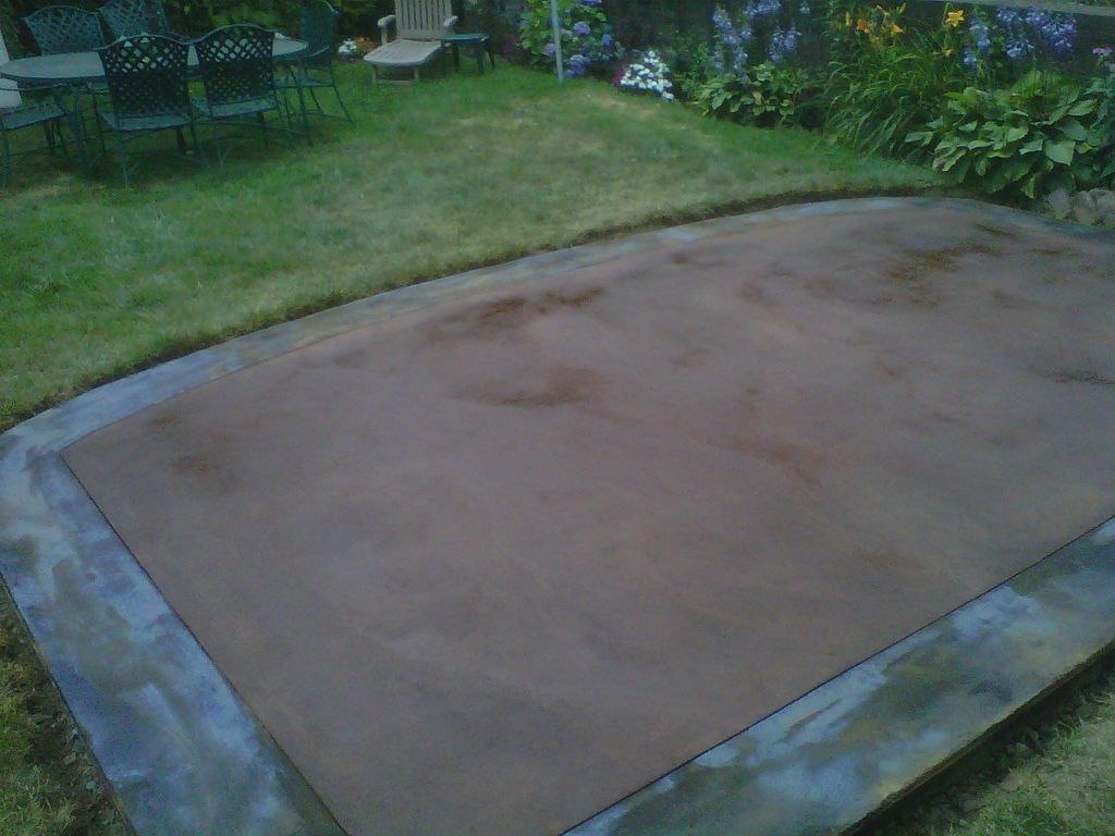 Acid Stain New Concrete Patio (Drying)