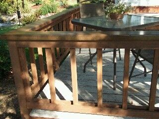 Picture show railing with balusters too far apart,